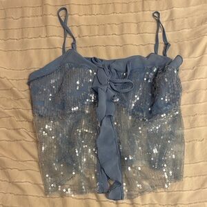 Blue Sequin  Top